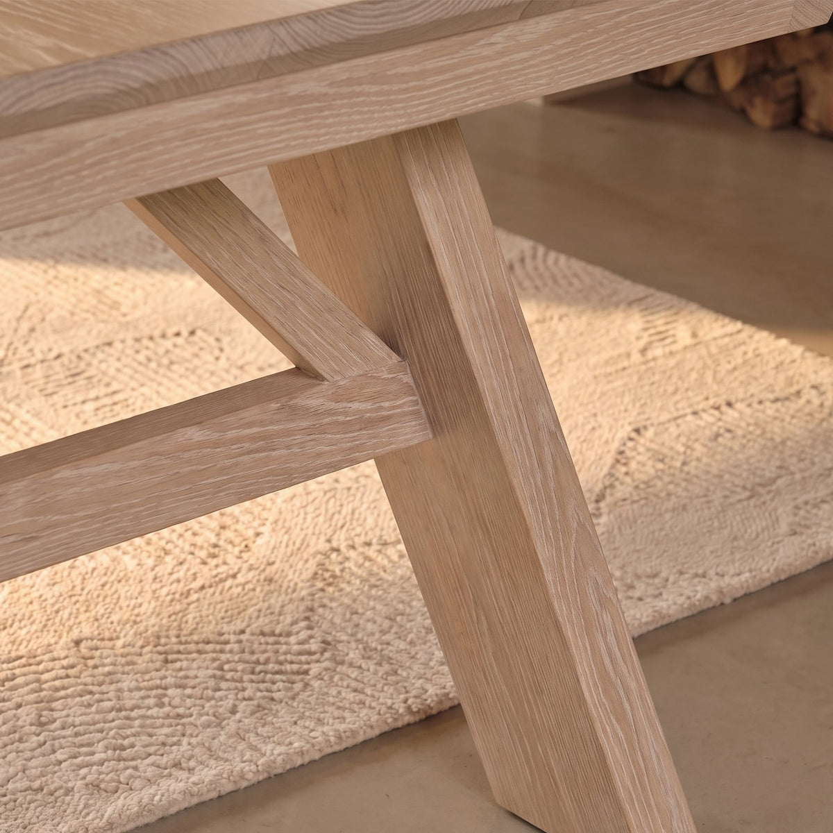 Sabina 160-240cm Whitewash Oak Extending Dining Table - Laura James