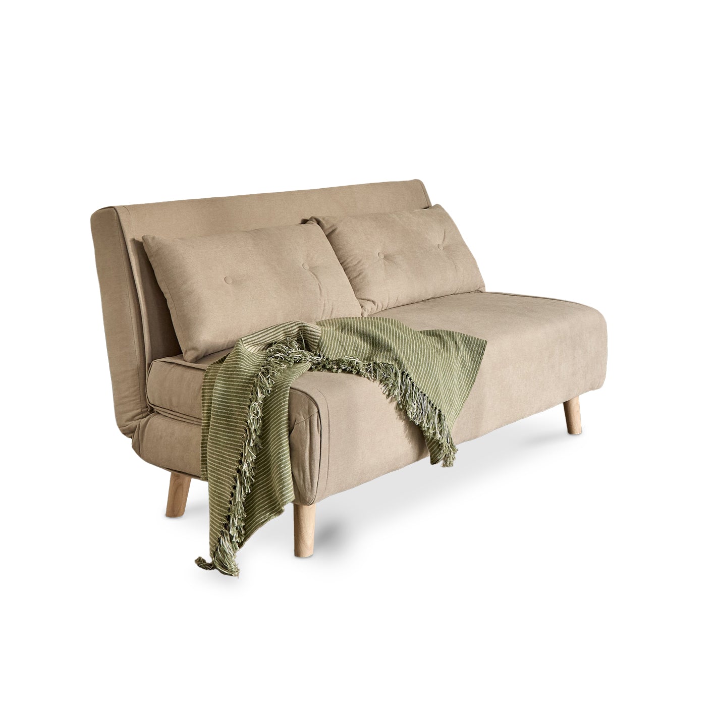 Una 2 Seater Double Sofa Bed - Soft Beige - Laura James