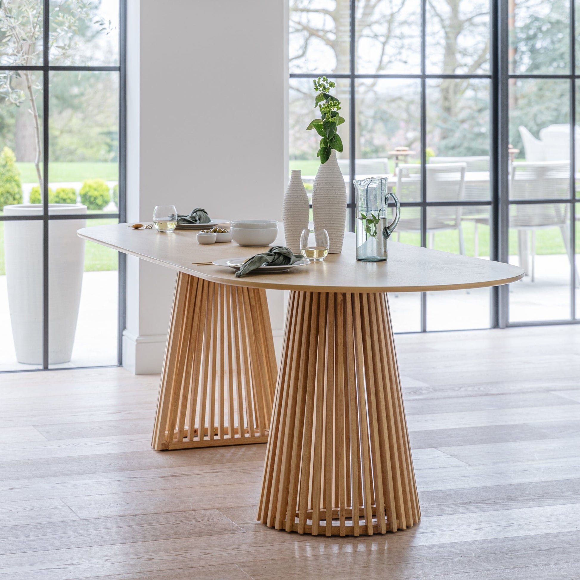 Willow Oval Dining Table Pale Oak - Laura James