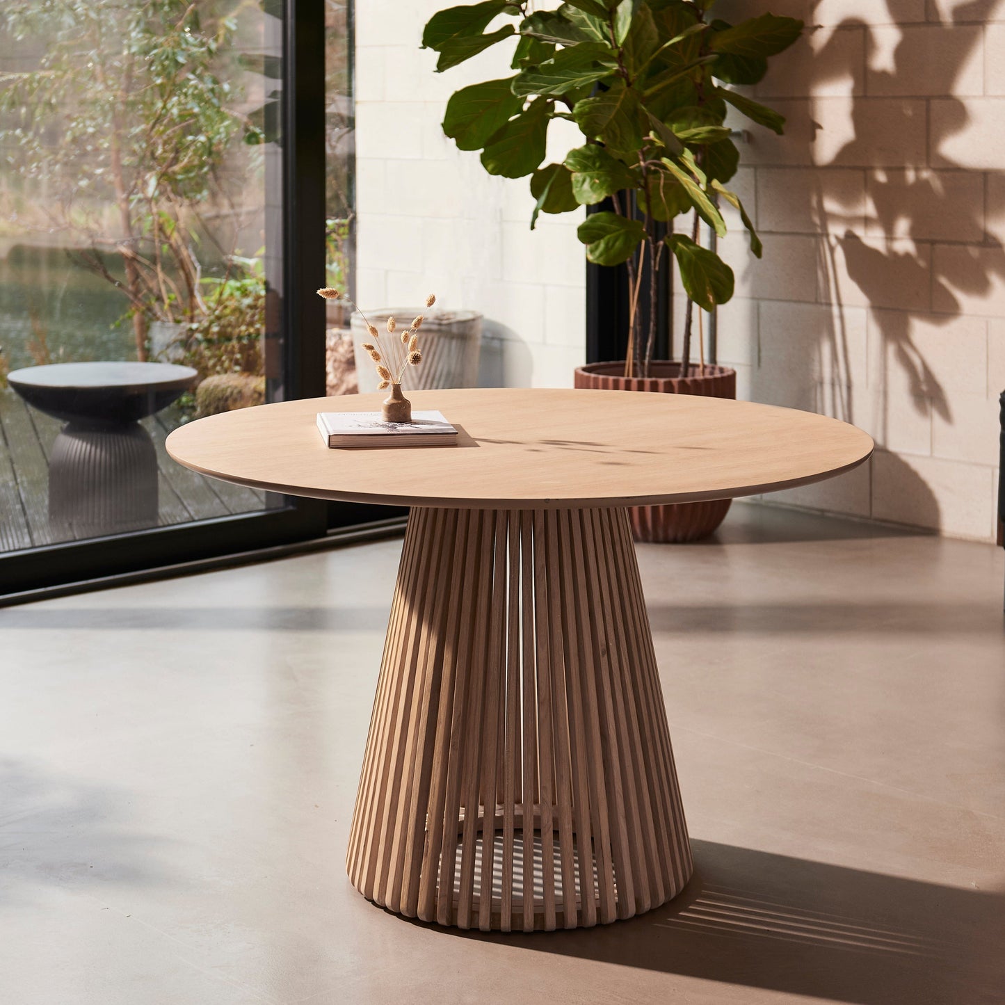 Willow Round Dining Table - Whitewash Oak - Laura James