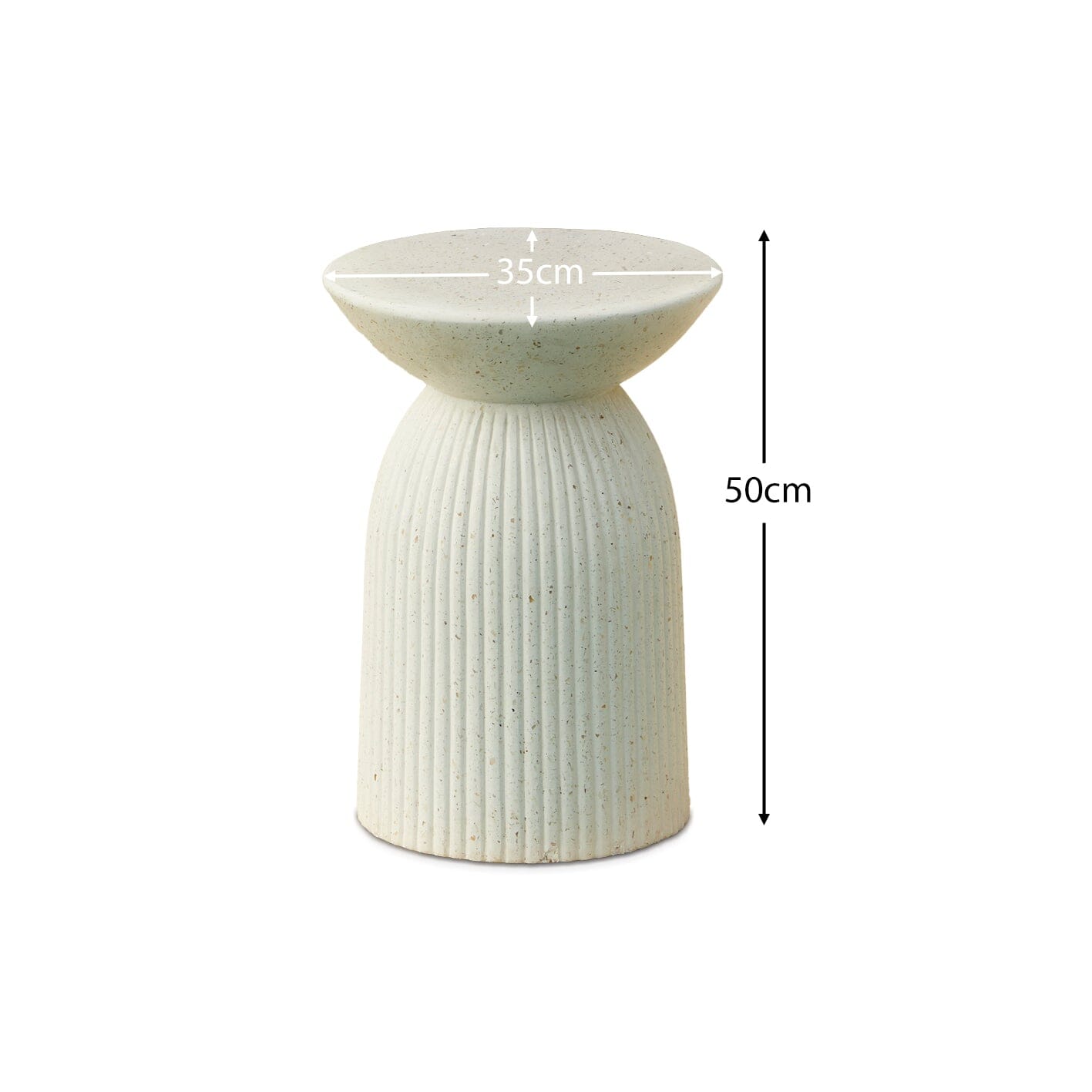 Zaliki Concrete Round Garden Side Table - Pearl Terrazzo - Laura James