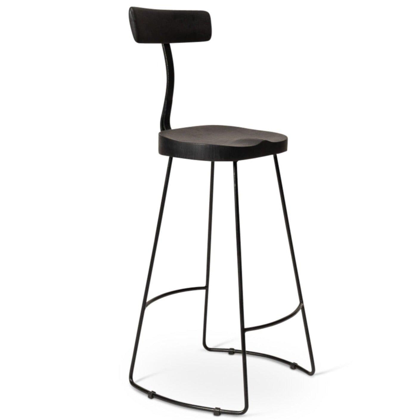 Aiden Black Mango Wood Bar Stool - Set of 2 - Laura James