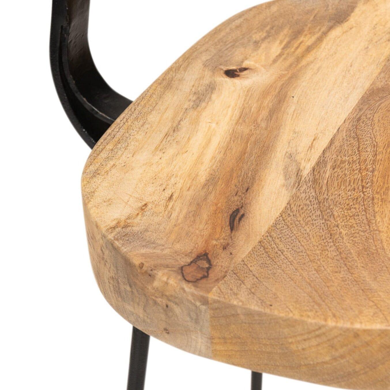 Aiden Natural Mango Wood Bar Stool - Set of 2 - Laura James