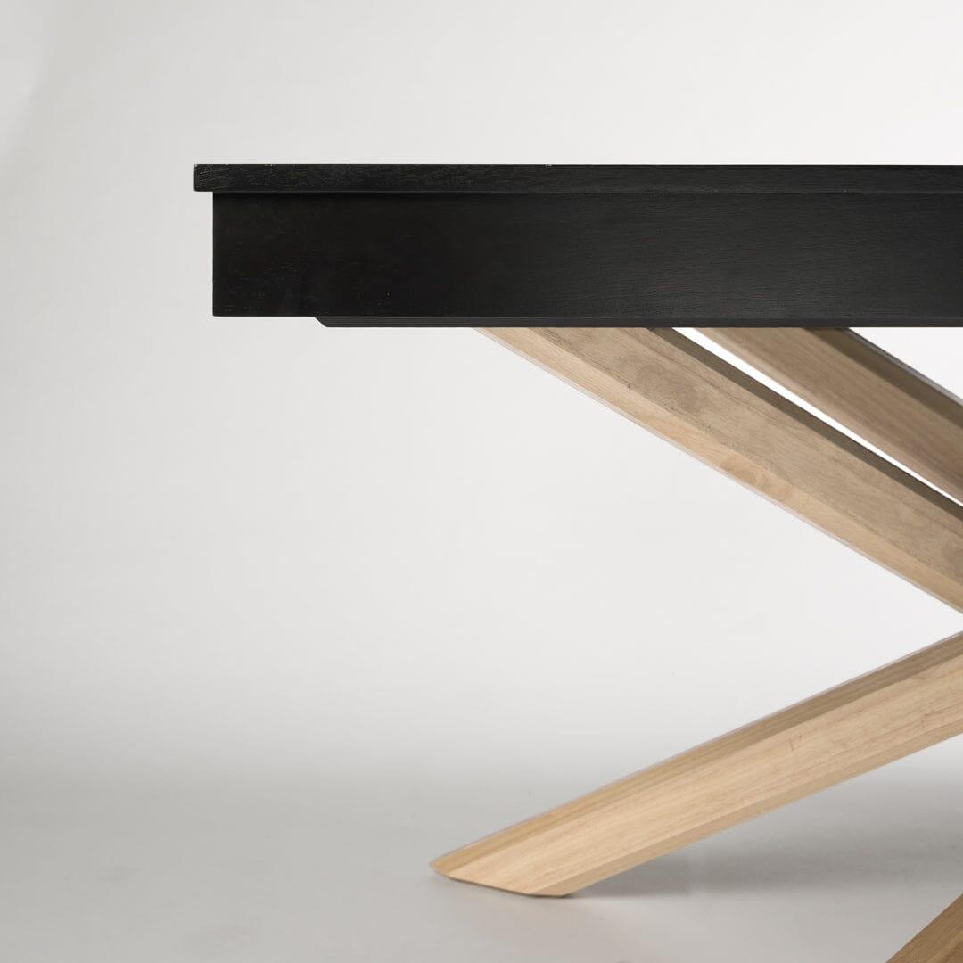 Amelia Black Wood extendable dining table - with Whitewash Legs - Laura James