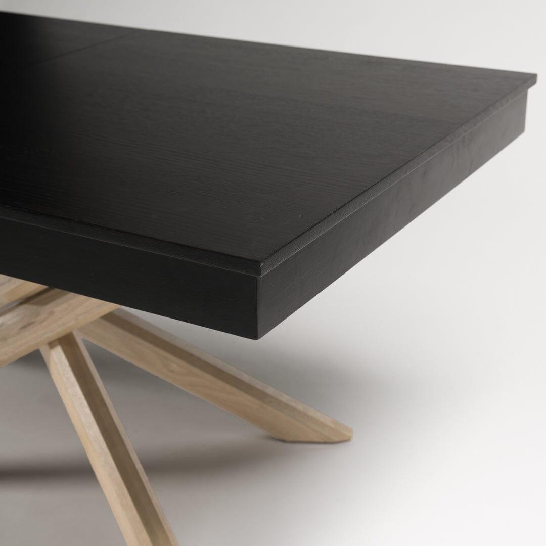 Amelia Black Wood extendable dining table - with Whitewash Legs - Laura James