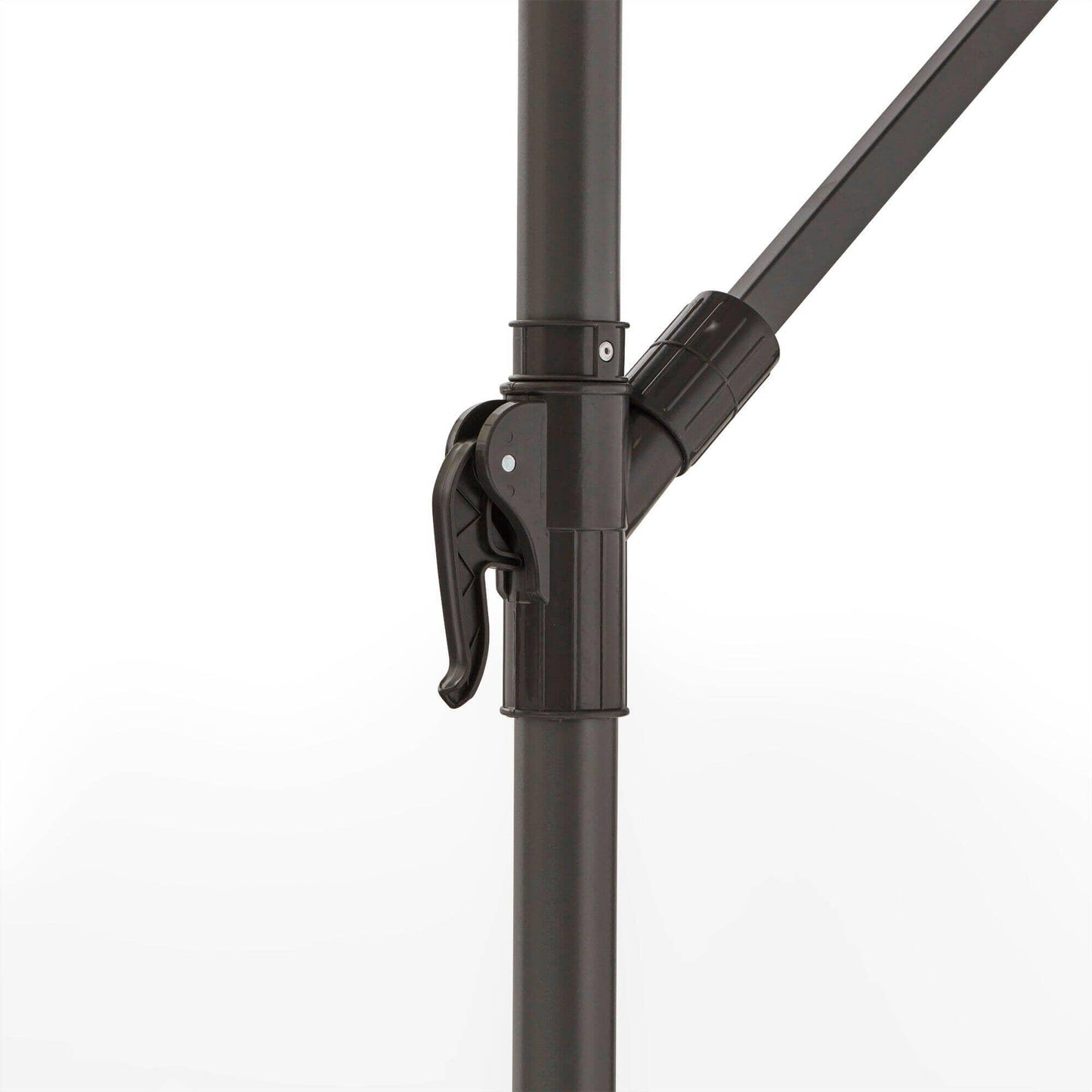 Aston rattan corner sofa set - cream lean over parasol - 9 seater - black - Laura James