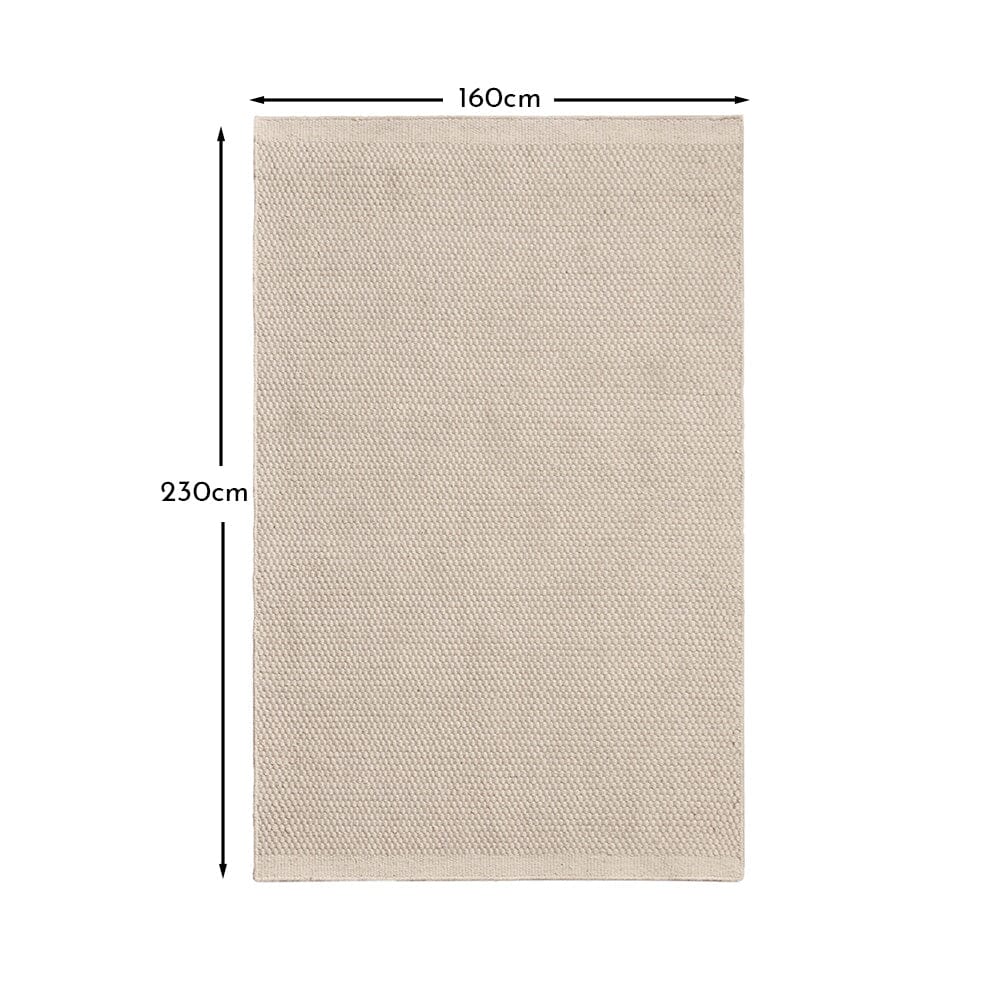 Atcham Clay/Natural Pebble Wool with Cotton Rug - 160 x 230cm