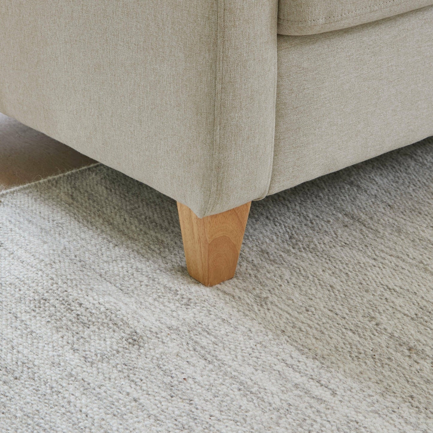 Ava Corner Sofa - Left Hand - Sand with Pale Oak Legs - Laura James