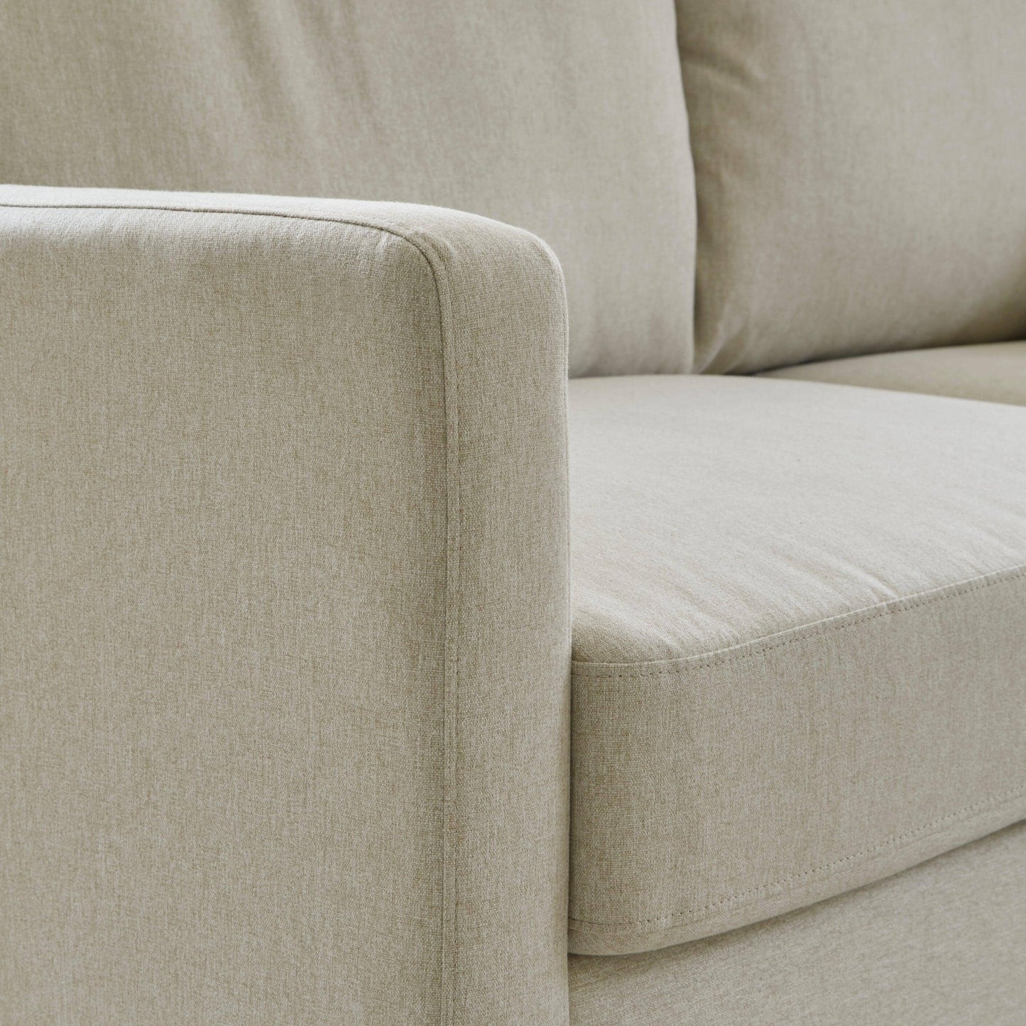 Ava Corner Sofa - Left Hand - Sand with Pale Oak Legs - Laura James