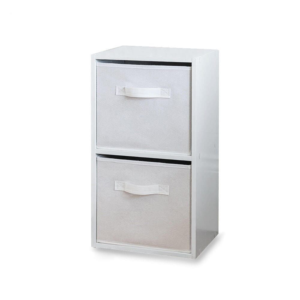 White 2 Tier Storage Unit - White Bookcase - Laura James