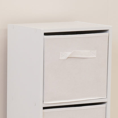 Cara fabric cube storage box - small - white