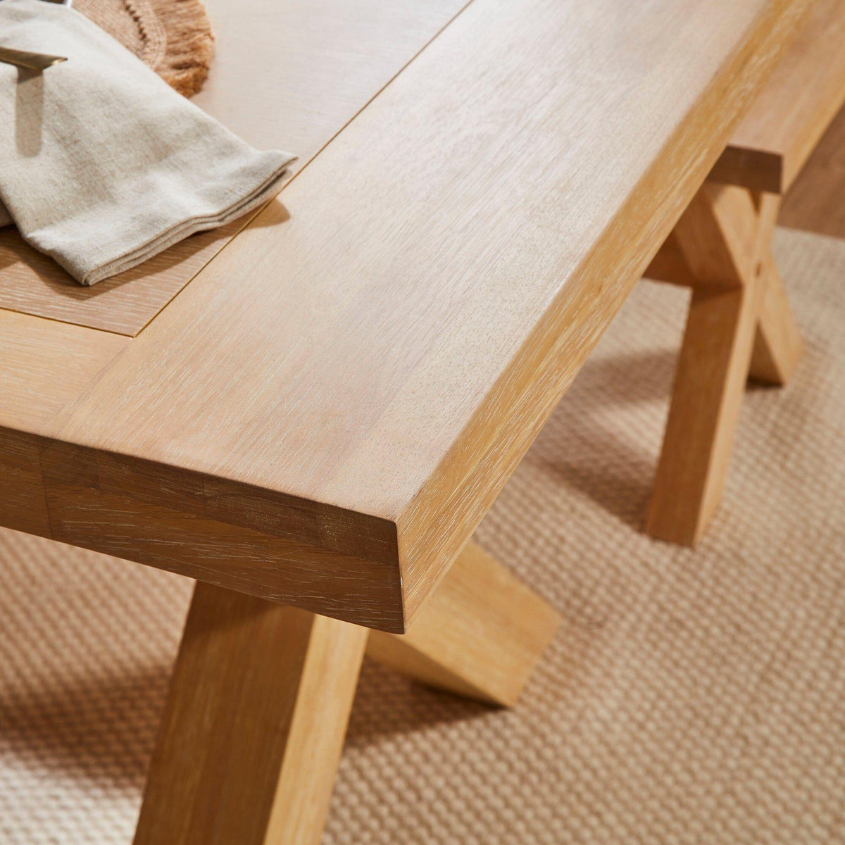 Charlotte Whitewash Cross Leg Extendable Dining Table - Laura James