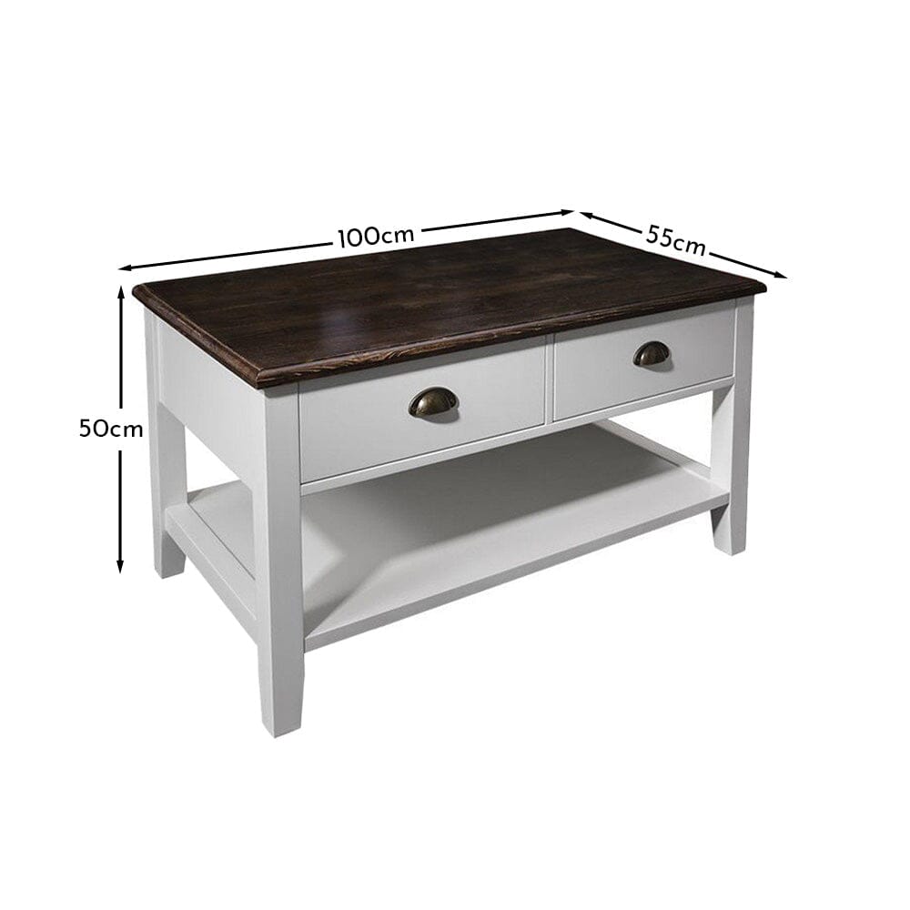 Chatsworth White Coffee Table with Storage