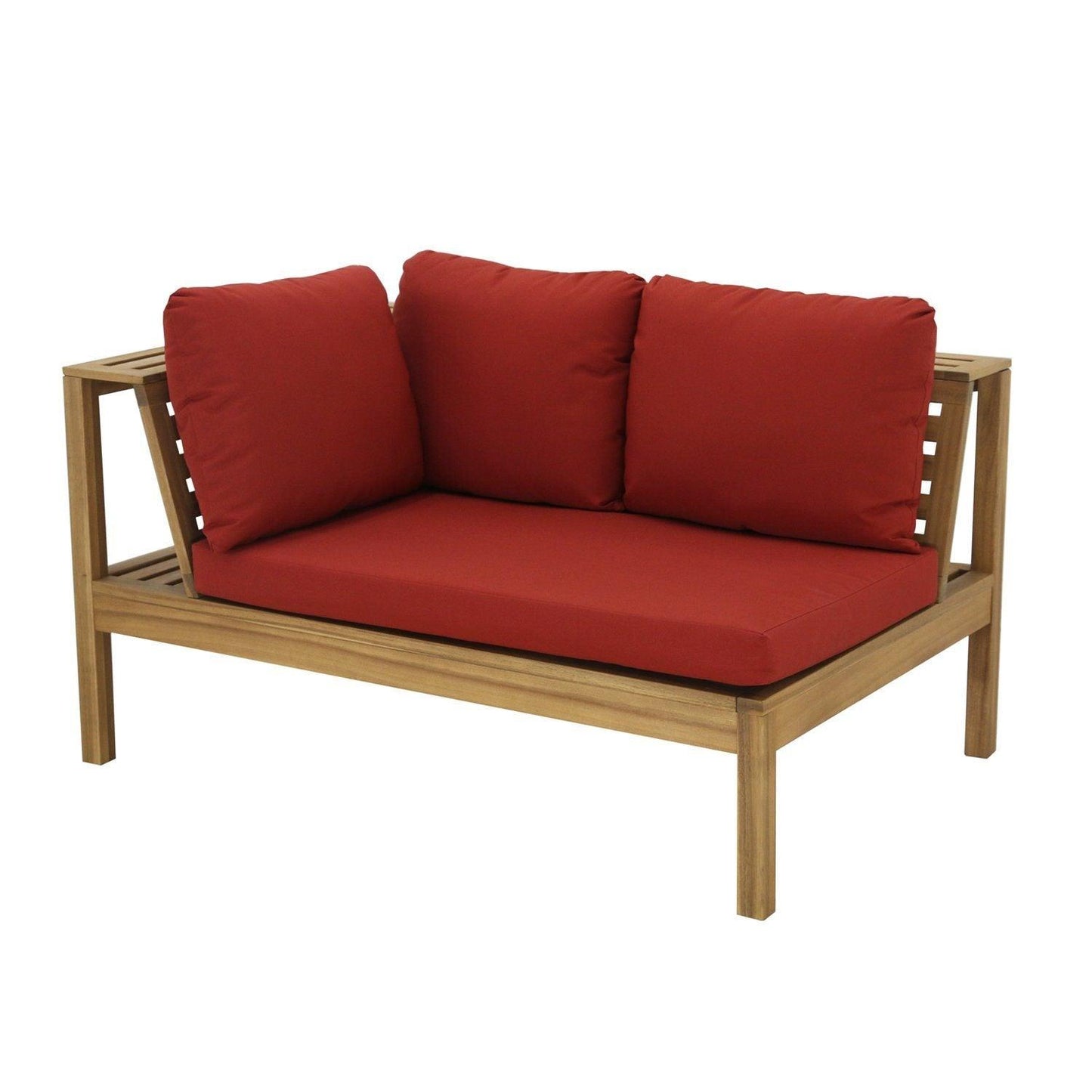 Dakota outdoor sofa set with grey LED premium parasol - acacia wood