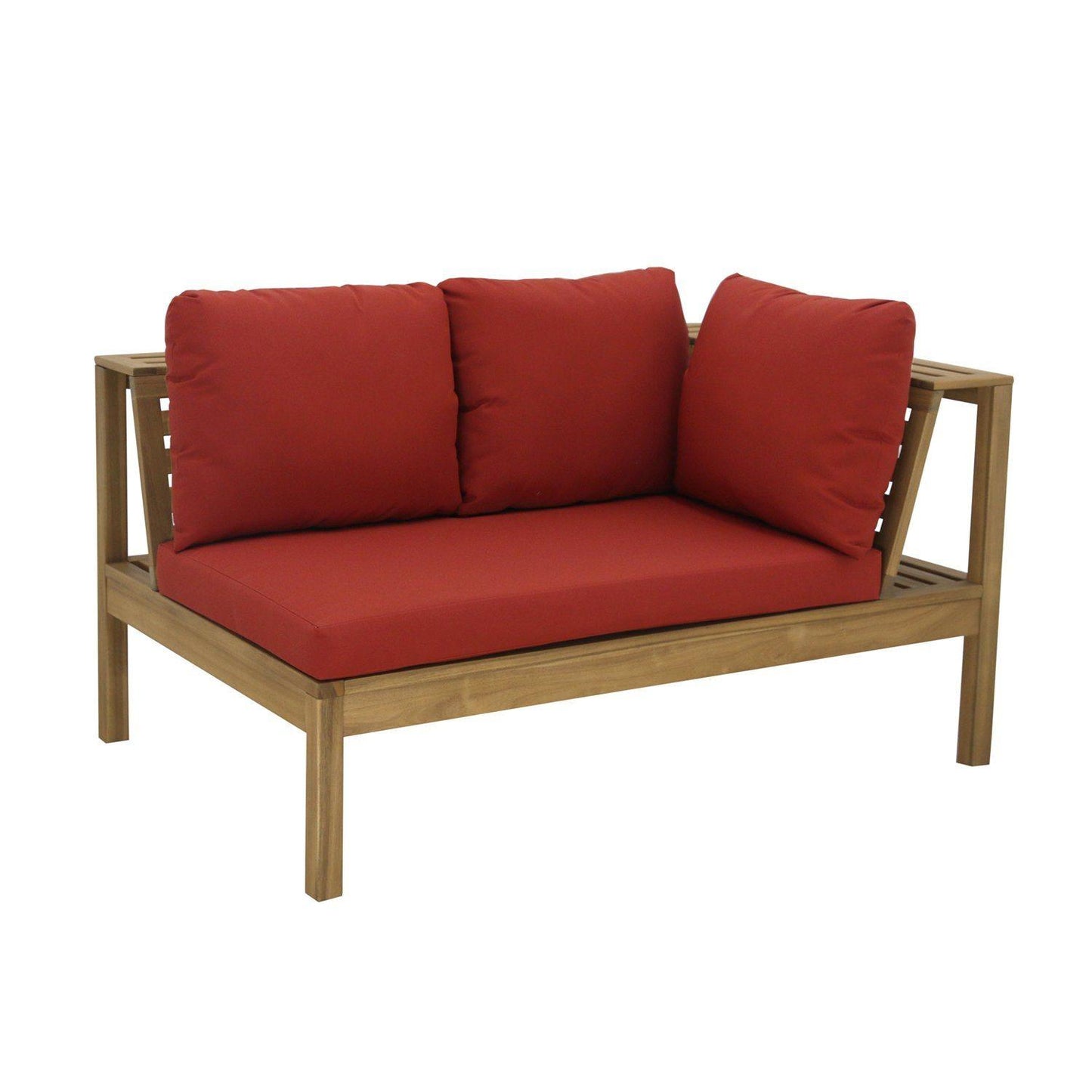 Dakota outdoor sofa set with grey LED premium parasol - acacia wood