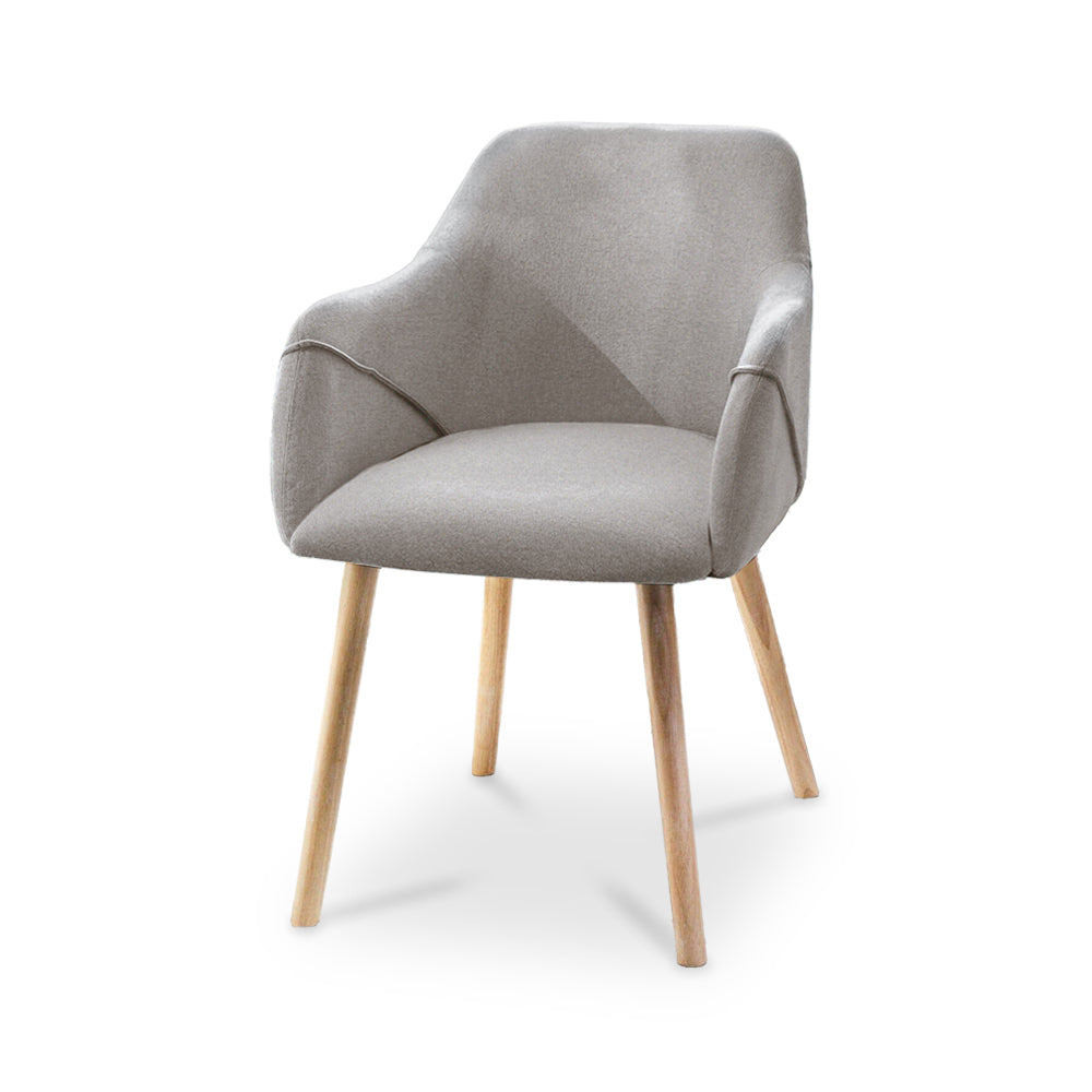 Freya Fossil Armchairs - Set of 2 - Whitewash Oak Legs - Laura James