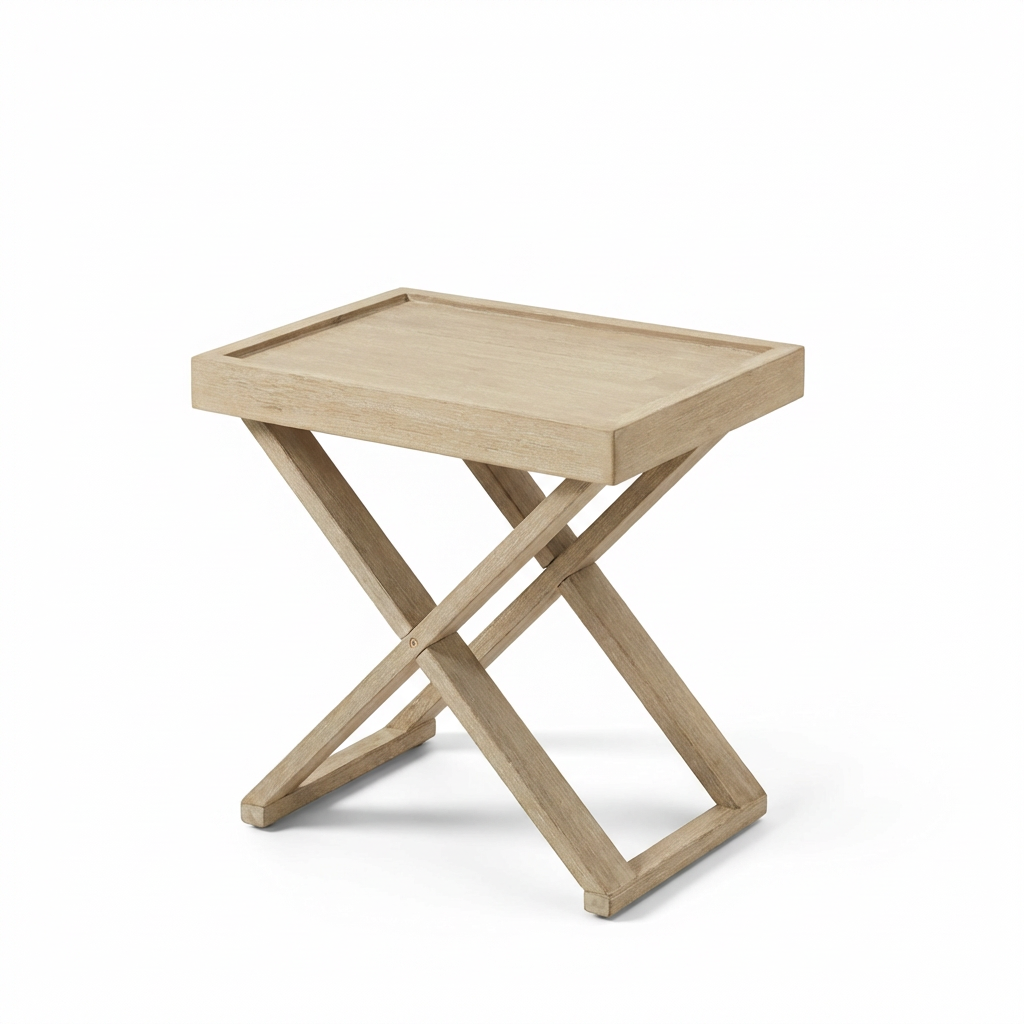 Akira Brushed Light Acacia Side Table - Laura James