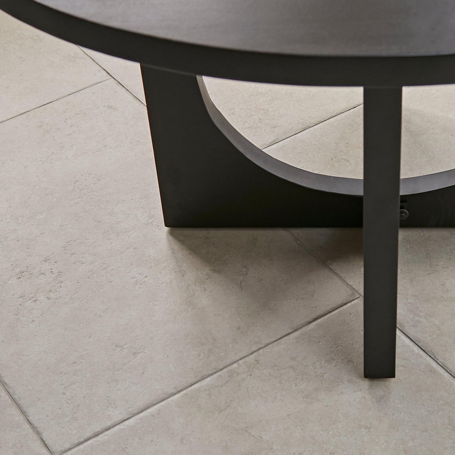 Jade Round Acacia Wood dining table - Jet Black - Laura James