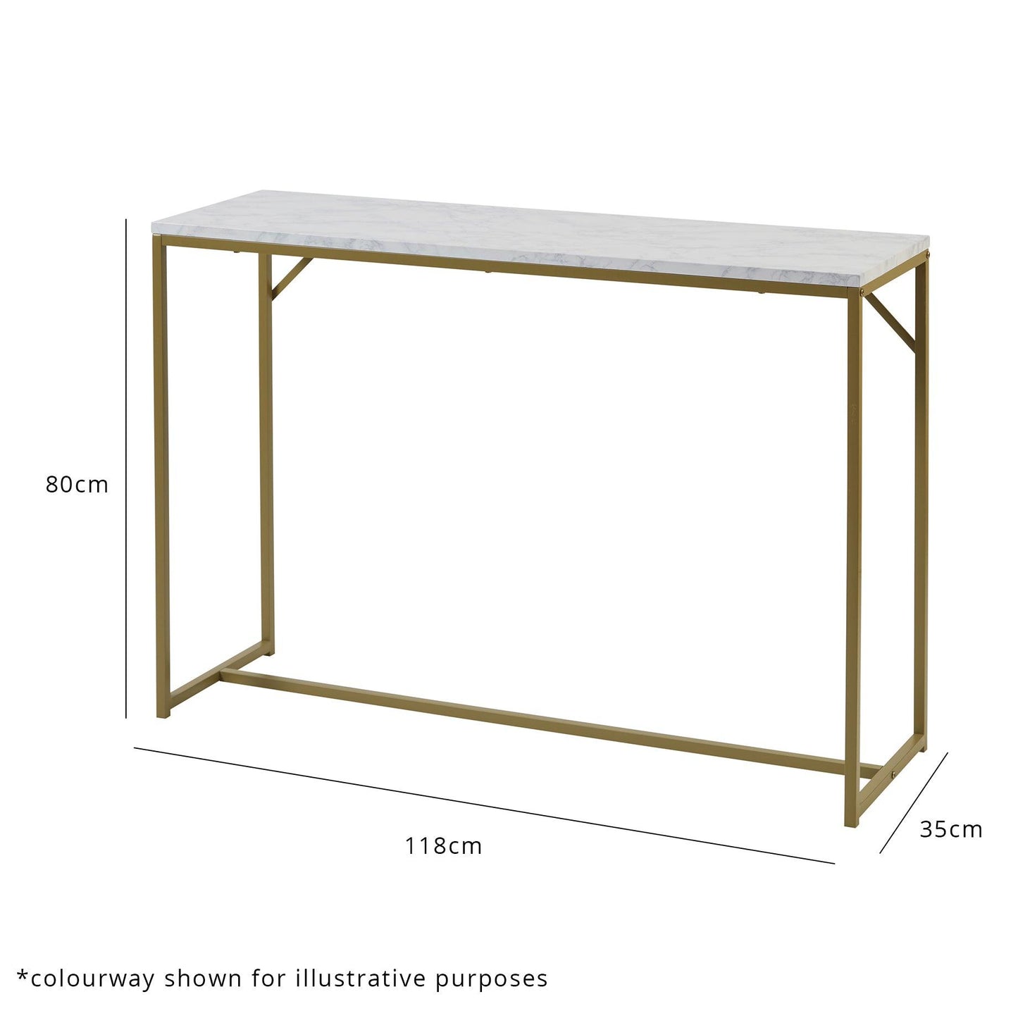 Jay console table - concrete effect and chrome - Laura James