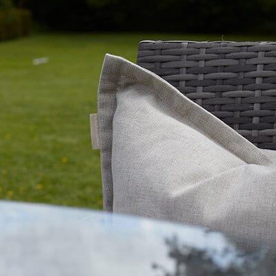 4 Seater Rattan Round Dining Table & Chair Set - Grey - Laura James