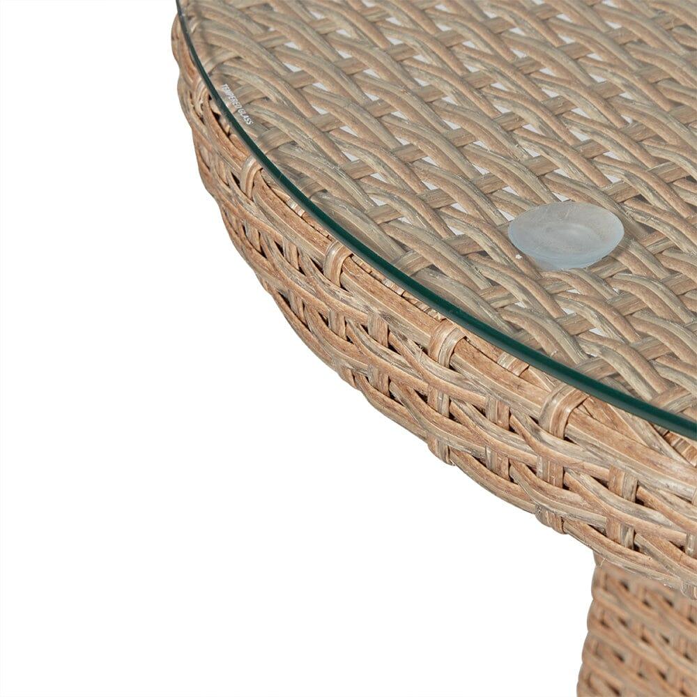 Kemble 6 Seater Outdoor Round Dining Table - Natural Brown - Laura James