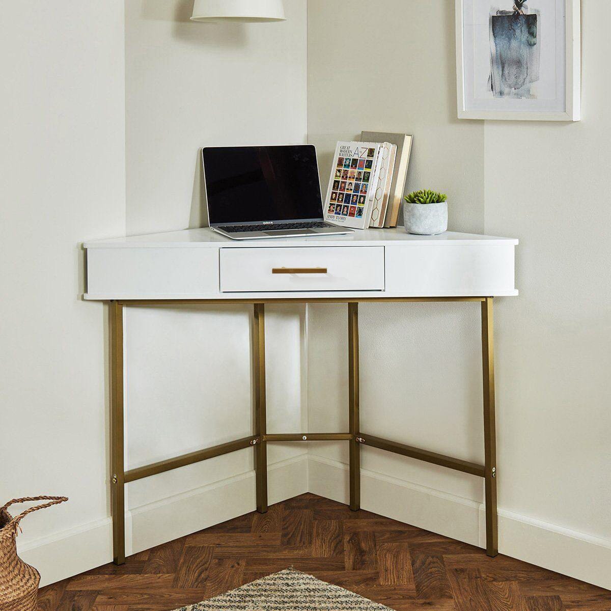 Marie Corner Desk - White - Laura James
