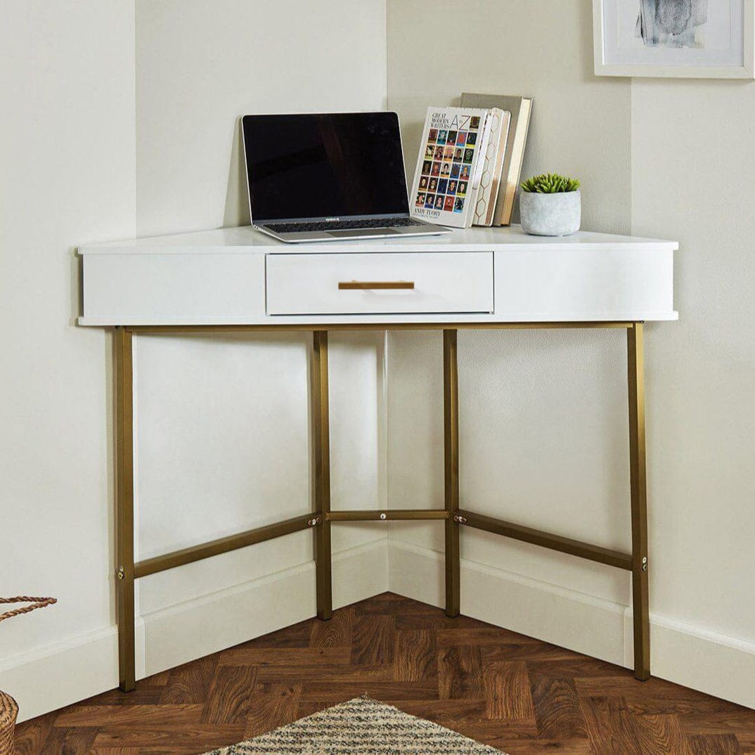 Marie Corner Desk - White - Laura James