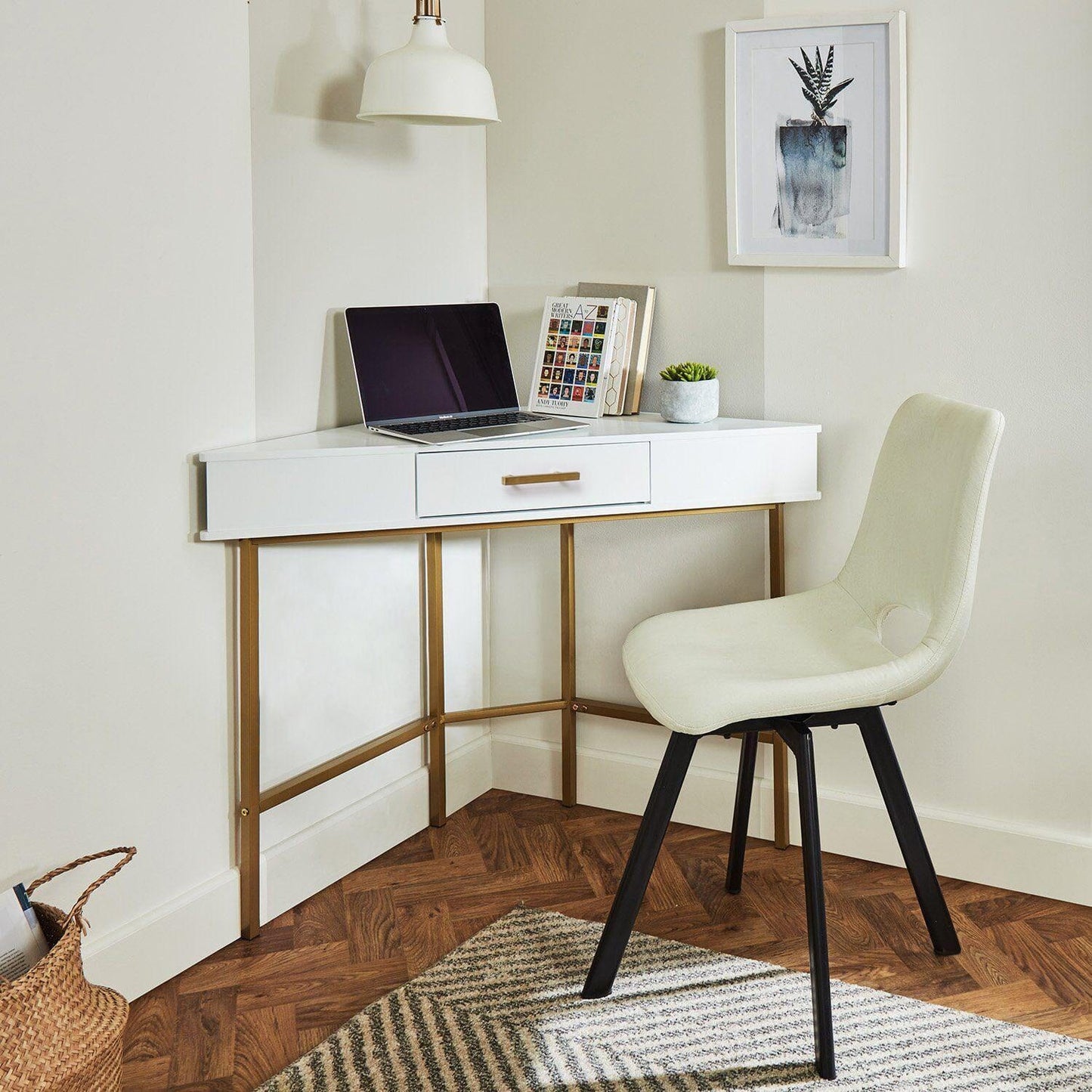Marie Corner Desk - White - Laura James