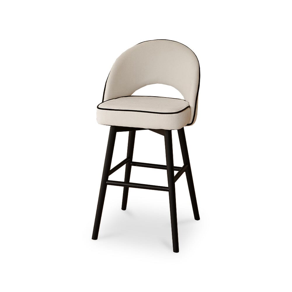 Marilyn Ivory Barstools with Black Oak Legs - Laura James