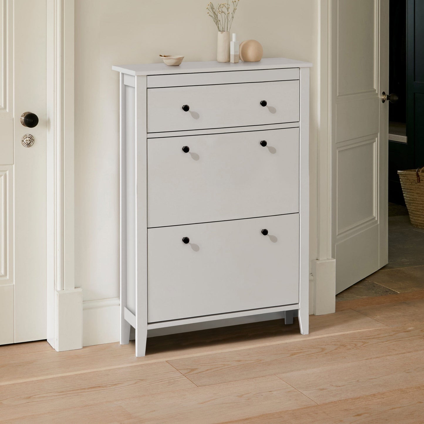 Sandhurst Shoe Cabinet - 3 Door - White