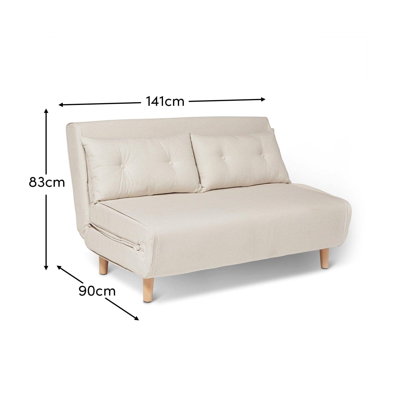 Una Oatmeal Double Sofa Bed - Laura James