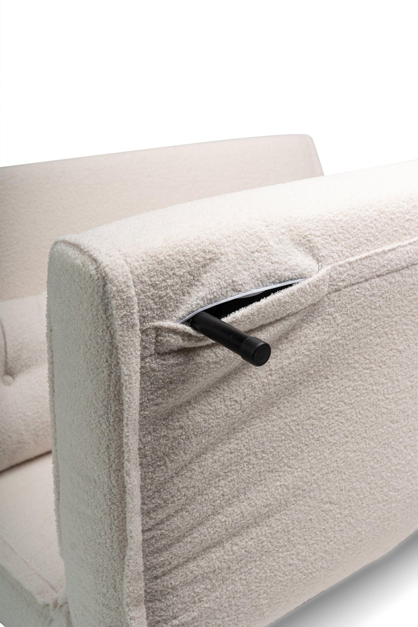 Una Double Teddy Sprung Sofa Bed - Warm White - Laura James