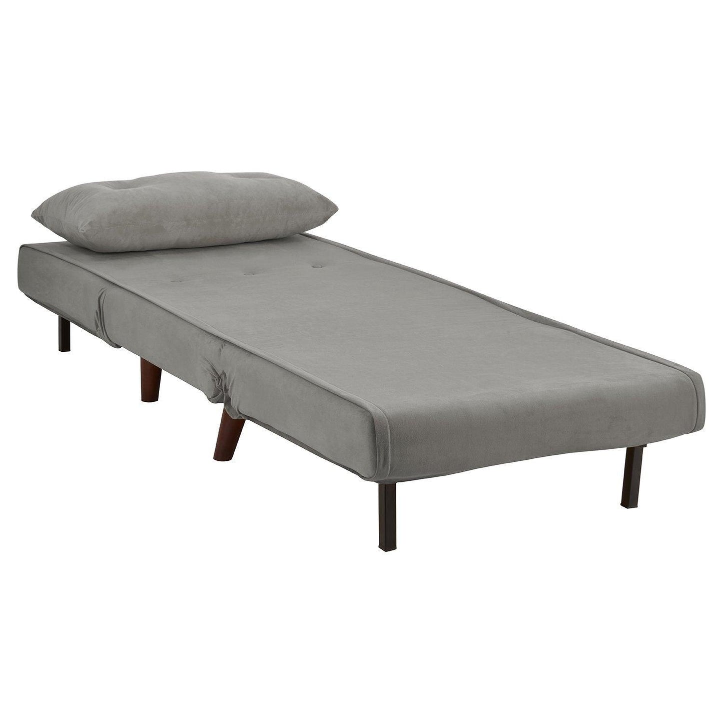 Una single sofa bed - grey - velvet - Laura James