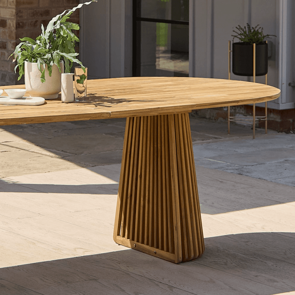 Willow Natural Wood Oval Garden Dining Table - Laura James