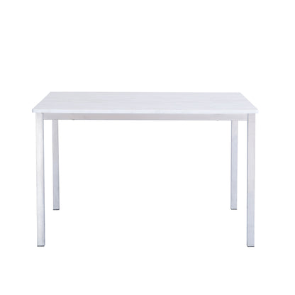 Milo dining table - 4 seater - marble effect and chrome - Laura James