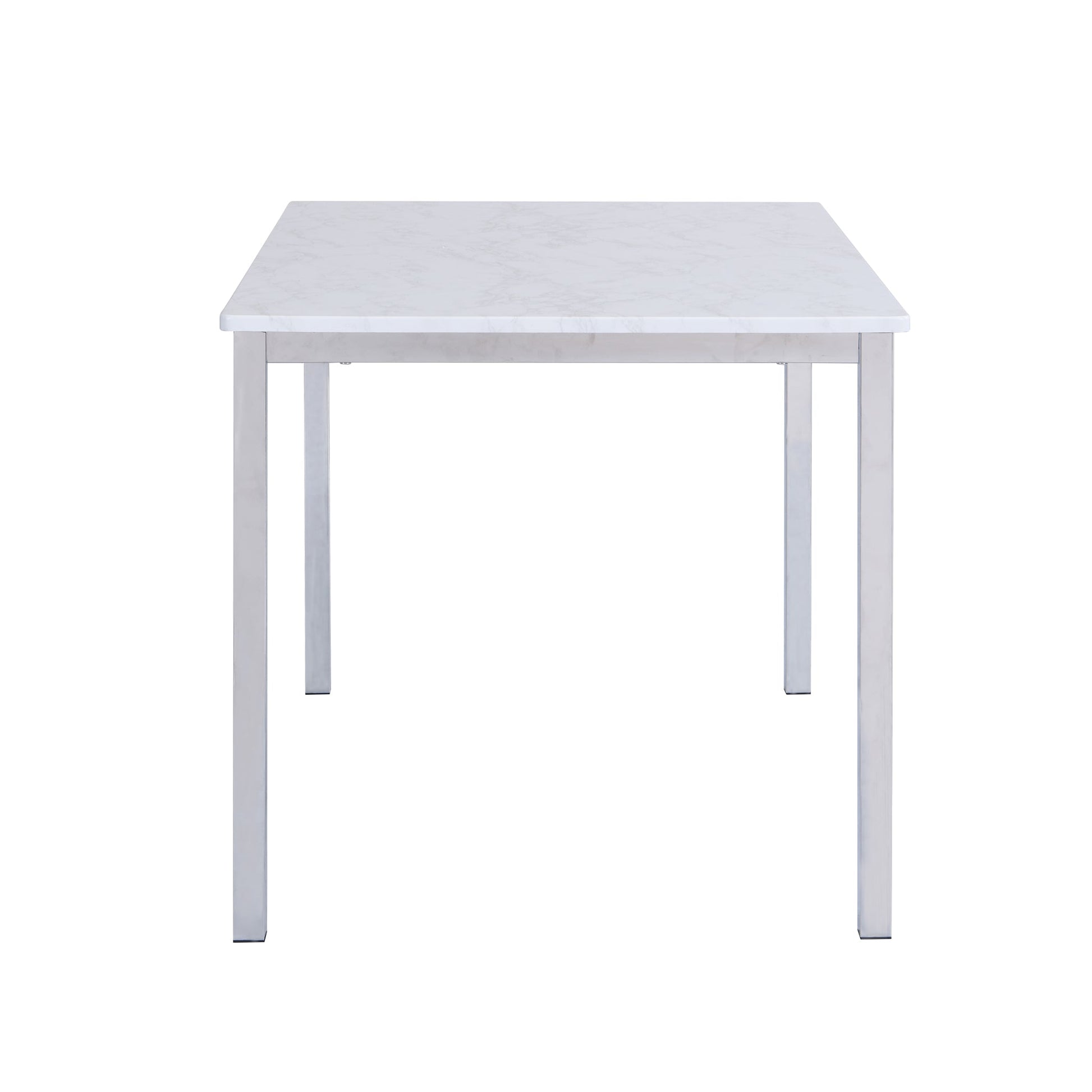 Milo dining table - 4 seater - marble effect and chrome - Laura James