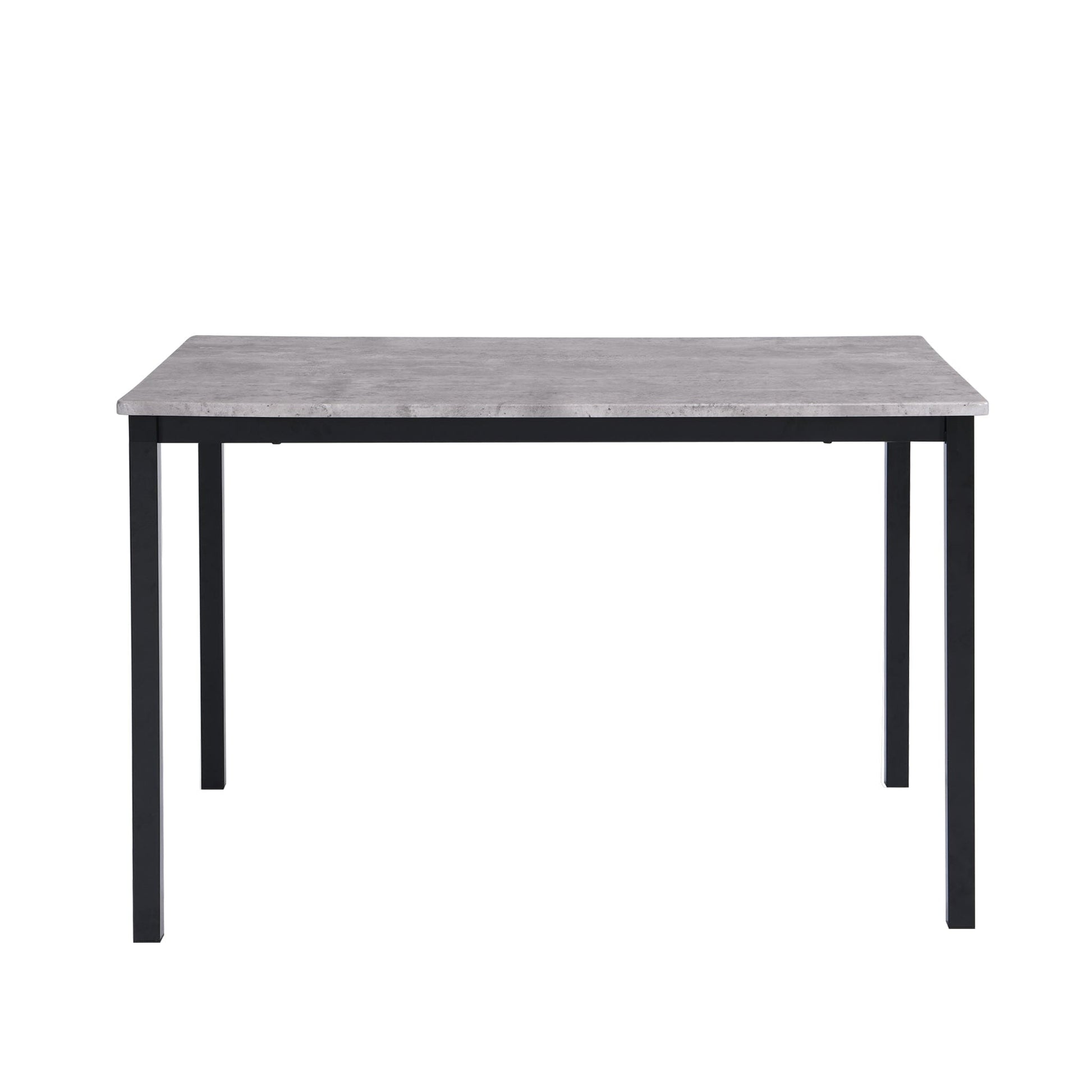 Milo Concrete Table - 6 Seater - Ellis Grey and Black Chairs