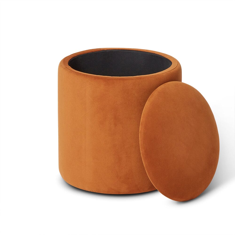 Abigail Drum Stool - Burnt Orange - Laura James
