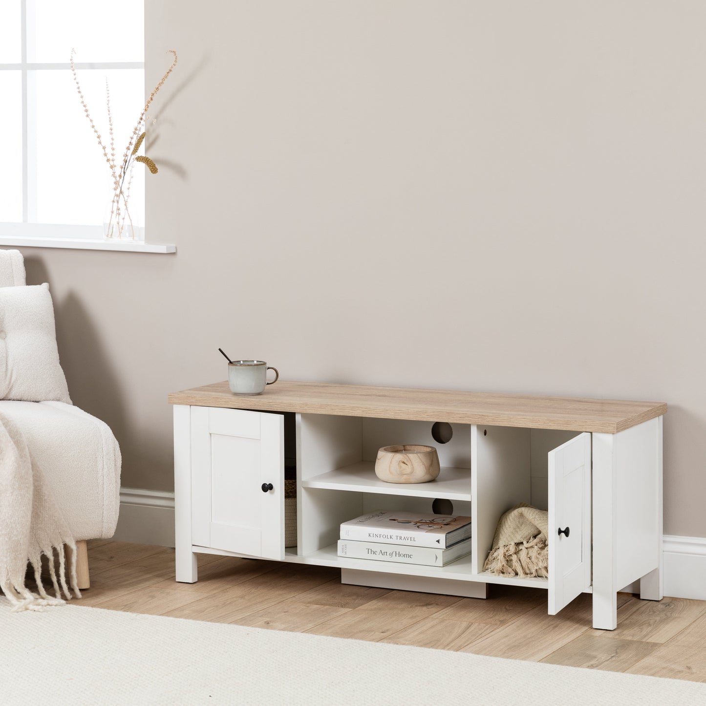 Bampton Alabaster White TV Unit - Laura James