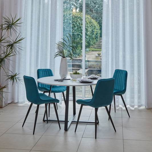 Bella dining chairs - set of 2 - teal and black
