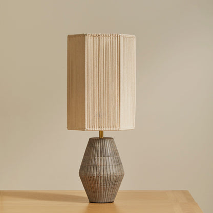 Haveri Mango wood Table Lamp with Hexagon Shade - Laura James