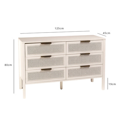 Charlie Chest of 6 Drawers - white