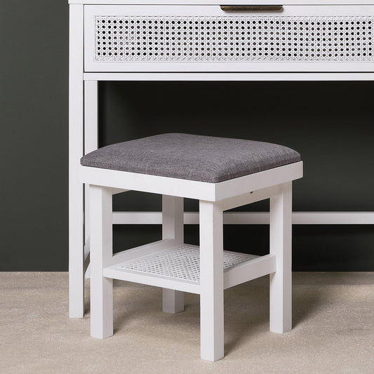 Charlie dressing table stool - white - Laura James