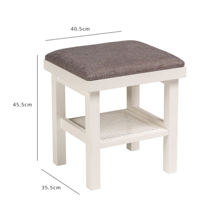 Charlie dressing table stool - white