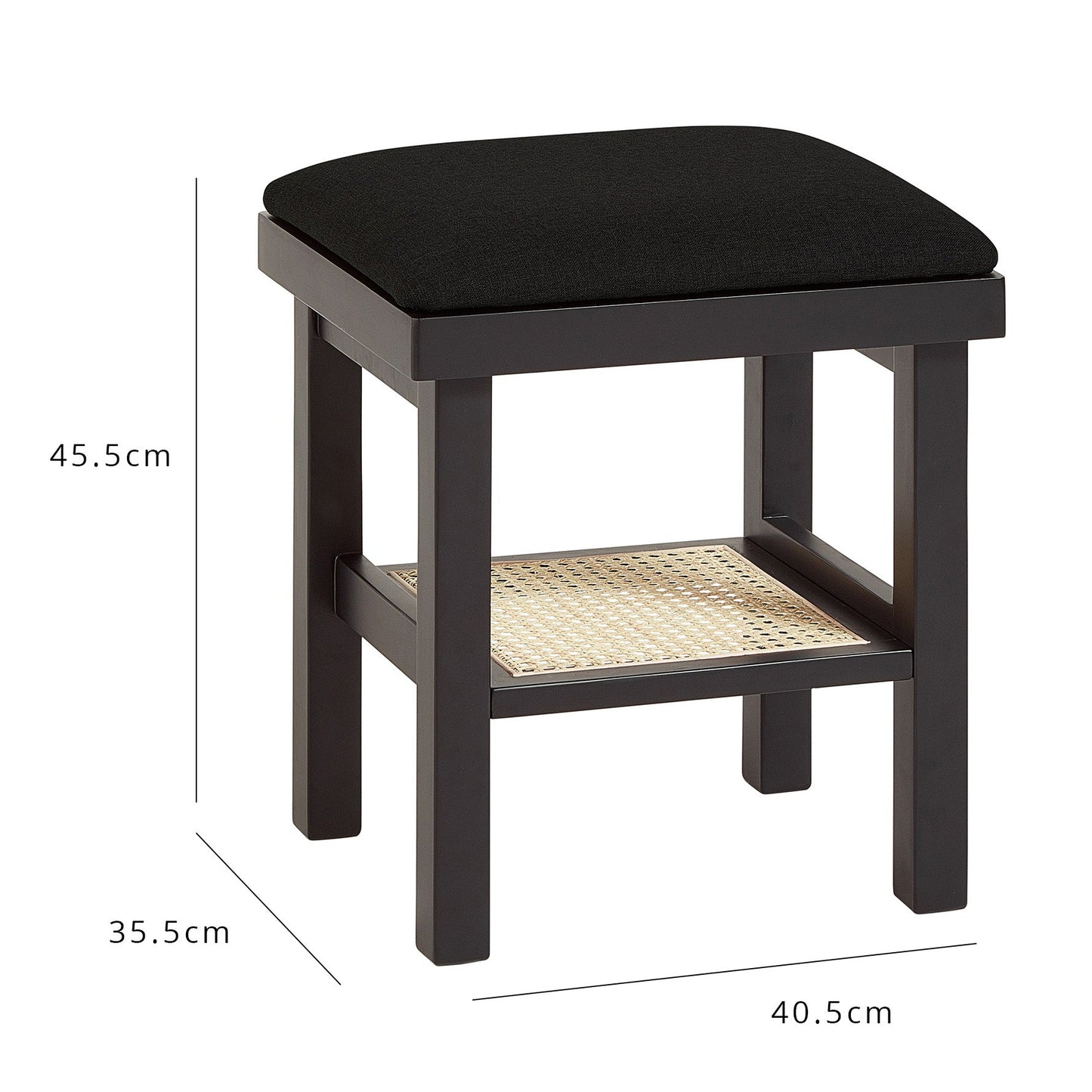Charlie dressing table stool - black