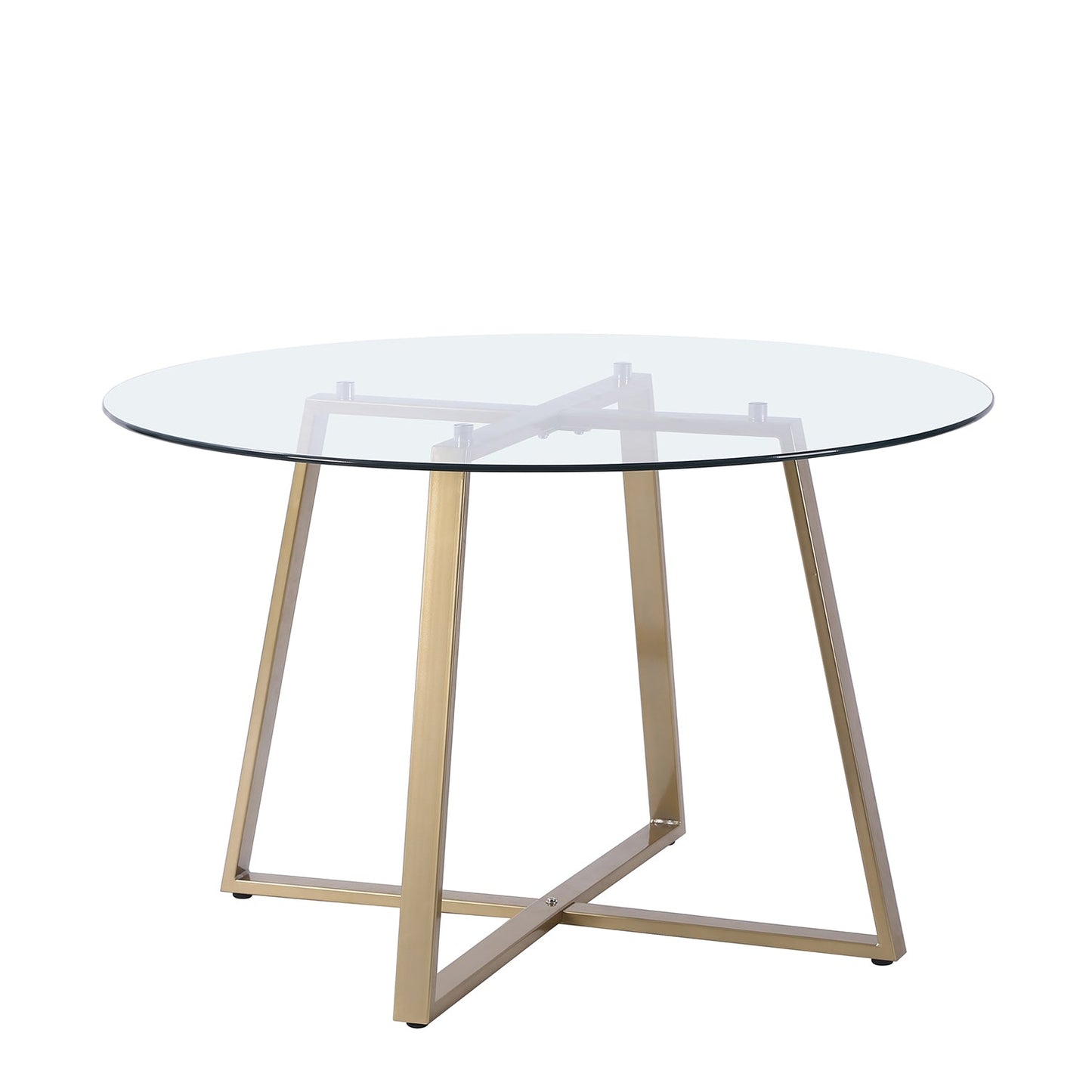 Clara dining table - glass and gold - Laura James