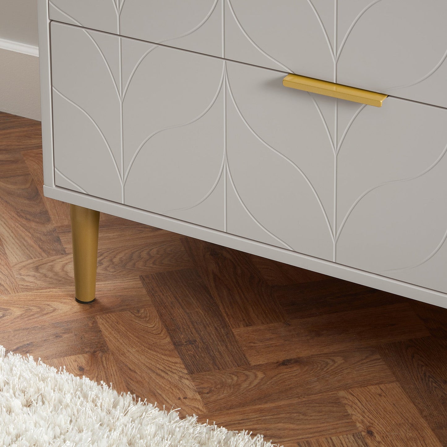 Gloria wardrobe and drawers set -3 drawer chest of drawers - grey - Laura James