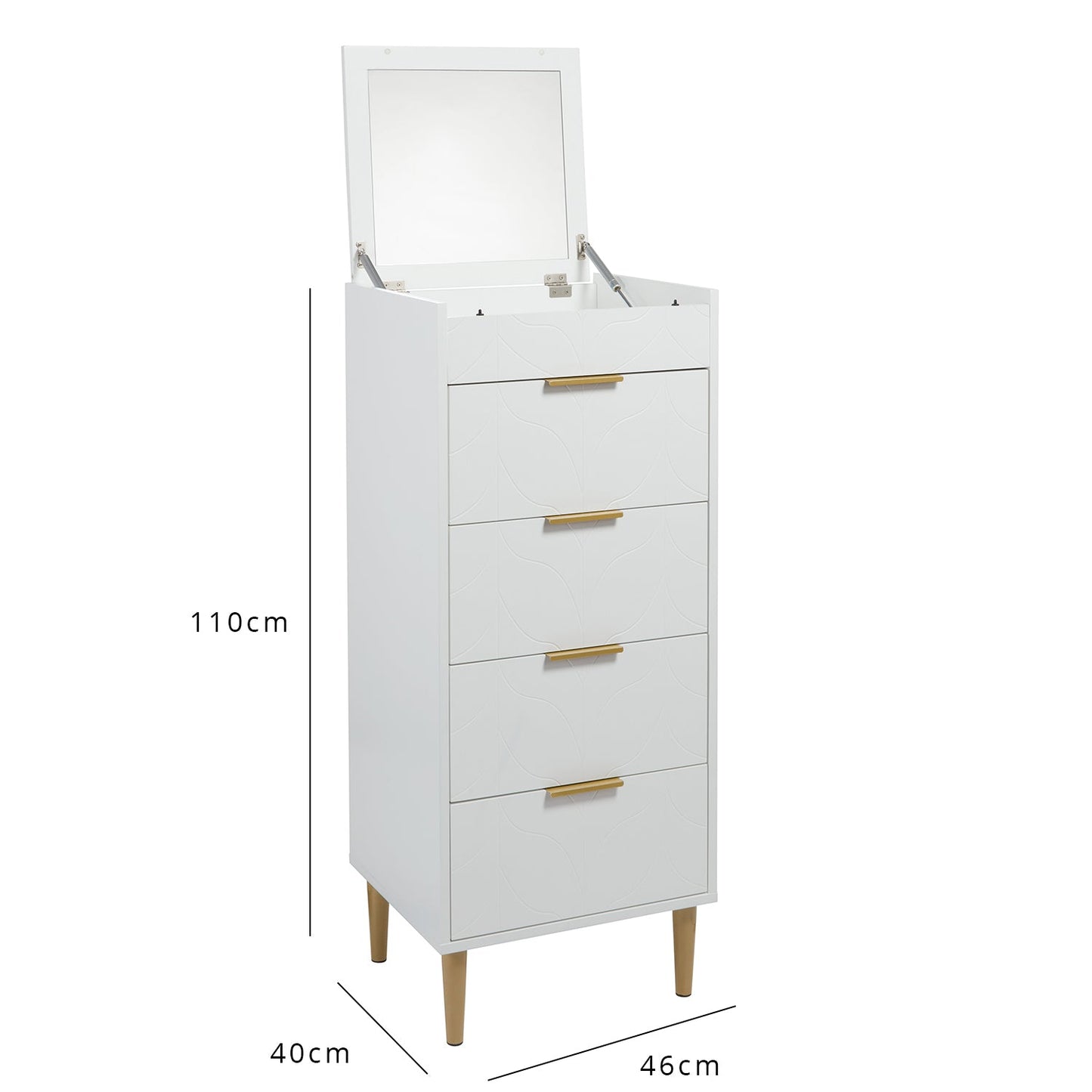 Gloria wardrobe and drawers set - 4 over 4 chest of drawers - white - Laura James