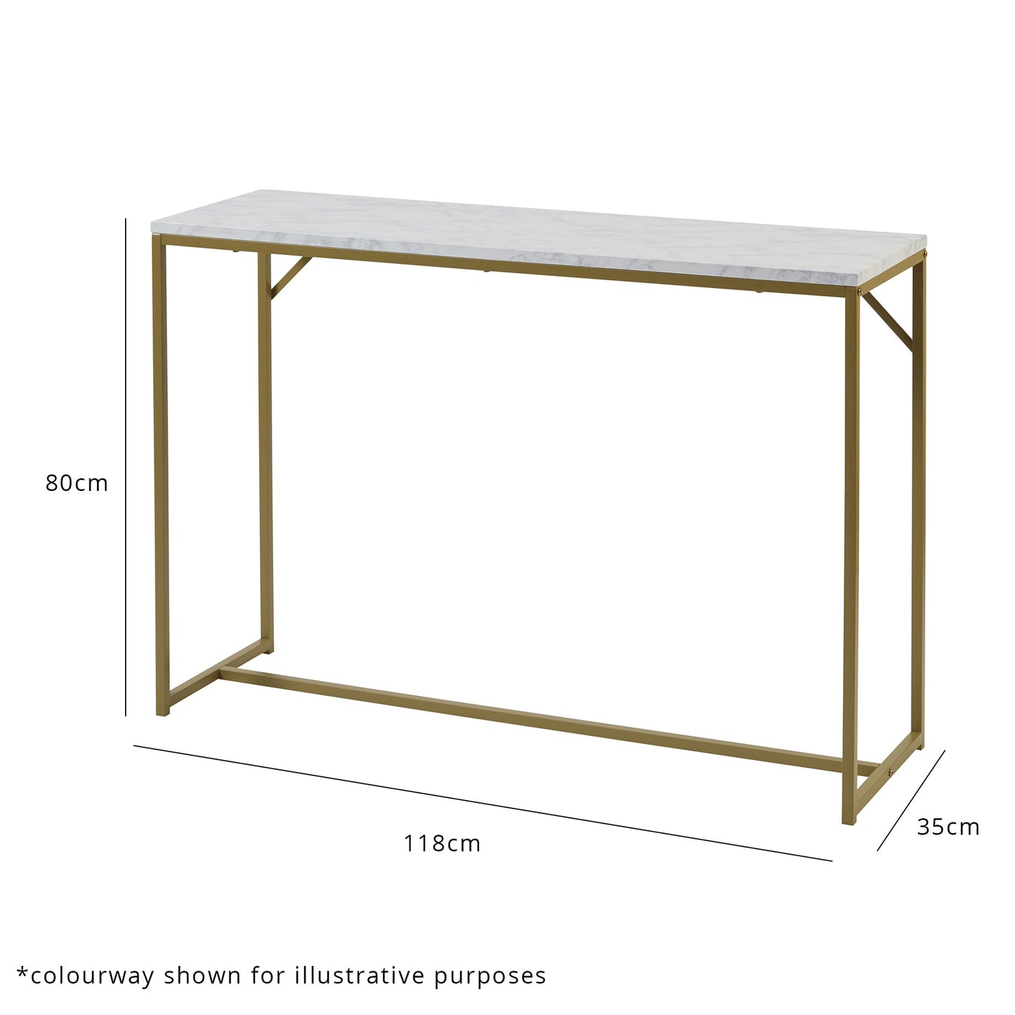Jay console table - marble effect and black