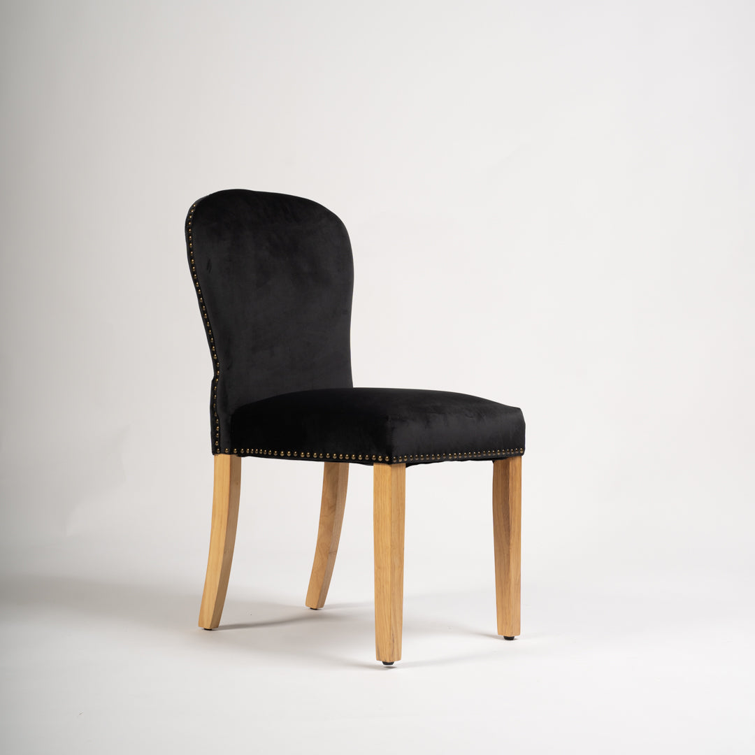 Edward dining chairs - set of 2 - black and light wood